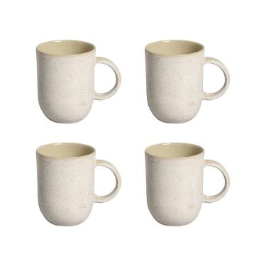 Imagem de Conjunto de Xícaras Grandes Porto Brasil Coup Latte em Cerâmica Stoneware Off-White 330ml - 4 Peças 