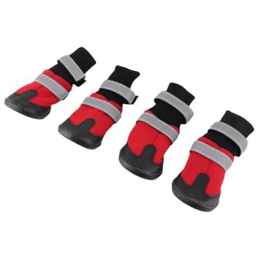 Imagem de MUNEFE 4PCS Set Botos de cachorro, sapatos de estimação, sapatos anti -deslizamentos, adequados para caminhadas ao ar livre e aventuras para cães (L)