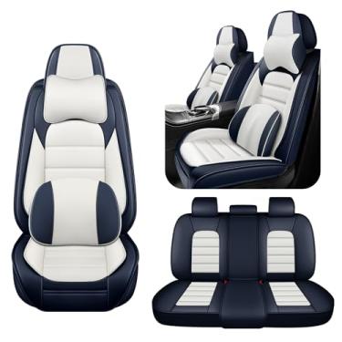 Imagem de AREKA 5 capas de assento de carro para Buick Encore GX 2020-2026 couro respirável, protetores de assento de carro à prova d'água com almofadas de encosto de cabeça confortáveis, almofada de veículo