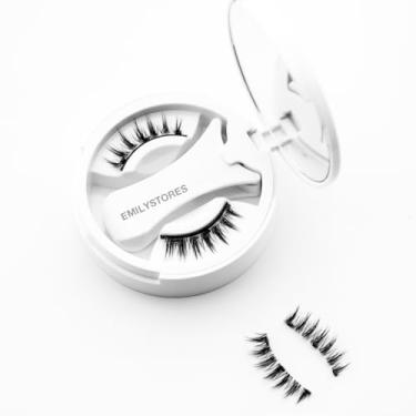 Imagem de EMILYSTORES Cílios magnéticos, preto natural, cílios postiços reutilizáveis com aplicador, sem necessidade de cola (MLT11)