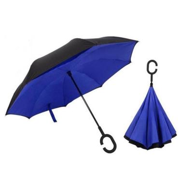 Imagem de Guarda Chuva Invertido Azul Dupla Camada