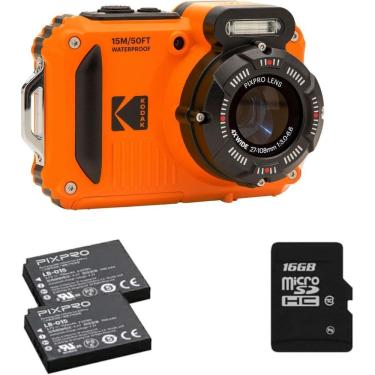 Imagem de Câmera Kodak Wpz2 Waterproof Orange 2 Baterias Memória 16Gb