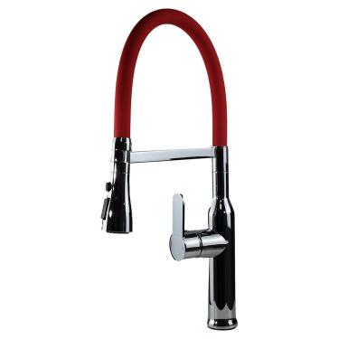 Imagem de Misturador Monocomando Cozinha Bica Móvel com Ducha Duchamp Red Chrome - 00048
