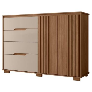 Imagem de Comoda Texas 4 Gavetas 2 Portas 147 Cm Carvalho Fendi Moval