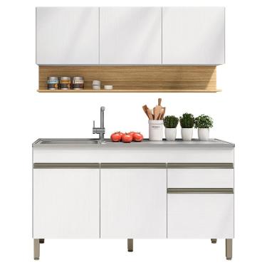 Imagem de Balcao Para Pia E Armario Aereo 150 Cm Line Supremo Cp Freijo Ktp