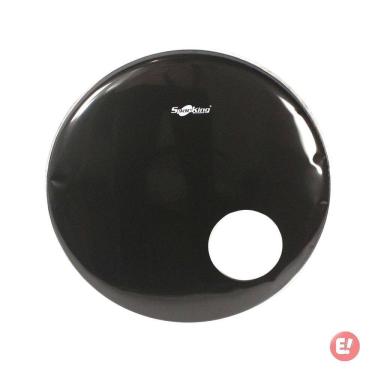 Imagem de Pele 22 Resposta Bumbo Bateria Drum Muffler Preta Com Furo