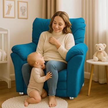 Imagem de Poltrona Reclinável Manu Extensão De Cílios ou Amamentação Quarto Sala