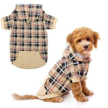 Imagem de Suéter macio e quente com capuz para cães EXPAWLORER xadrez de estilo 