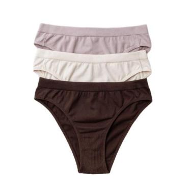 Imagem de Kit com 3 Calcinhas Biquíni Trifil Marrom/Nude/Bege, Sortido, EG