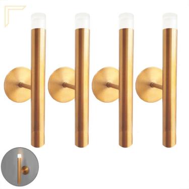 Imagem de Kit 4 Arandela Dourada Interna Tocha Sala De Estar G9 Lup78