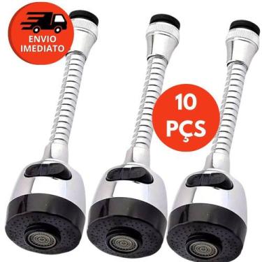 Imagem de Kit Bico Extensor Torneira Duplo Jato 360 Adaptador Flexível Arejador 