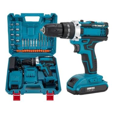 Imagem de Parafusadeira Furadeira de Impacto Potente, Bivolt, Profissional, Compacta, Ergonômica, LED, Mandril Rápido, Torque Ajustável, Duas Velocidades,21V Recarregável Alta Performance