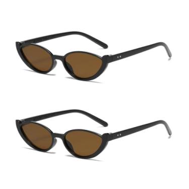 Imagem de HCHES Óculos de sol vintage meia armação, estilo fashion, colorido, feminino, UV400, verão (2C2)