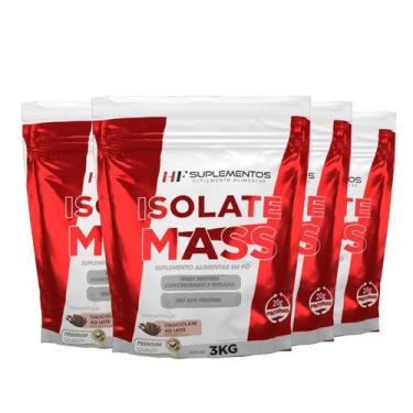 Imagem de 4x hipercalorico isolate mass 3kg chocolate hf suplementos