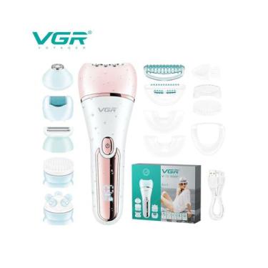 Imagem de Depiladora de cabelo elétrica VGR 6 em 1 para mulheres - rosa - Lightb