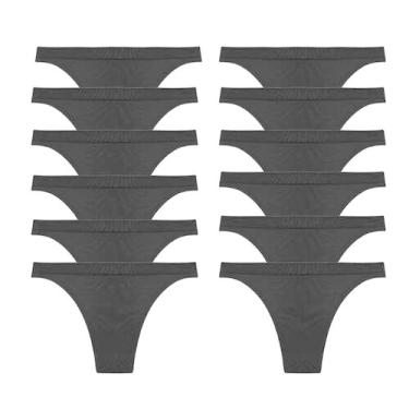 Imagem de Kit 12 Calcinhas Tanga Preta Trifil C04231/4231, Preto, P