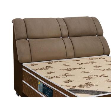 Imagem de Painel de Cama Box Estofada King Imperador Suede Marrom Chocolate - Simbal