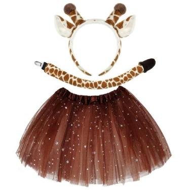 Imagem de Fantasia Newcotte, Halloween, girafa, tutu, orelhas, bandana, cauda