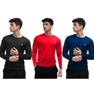 Imagem de Kit 3 Blusas Termicas Masculina Uv50+ Segunda Pele Proteção Solar - DM