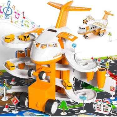 Imagem de Avião de brinquedo TEMI Kids Transport Plane com carros de corrida