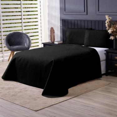 Imagem de Colcha Cobre Leito Veneza Solteiro - ESSÊNCIA DO LAR, Preto, Solteiro