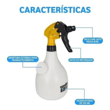 Imagem de Pulverizador Manual 750ml Pu750 Borrifador Spray Vonder