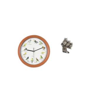 Imagem de Fenteer Relógio de Parede com Pássaros Cantores E Estatuetas de, Relógios de Parede Decorativos, Relógios Pendurados, Decoração para Cozinha, Casa, Sal