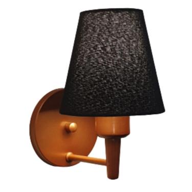 Imagem de Arandela Cone Md-2004 Base Cobre Cúpula Em Tecido 14-14x07cm Preto - Bivolt