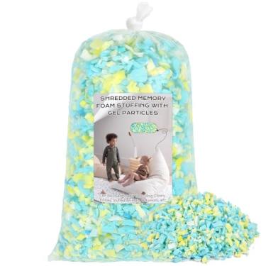 Imagem de Garifon Enchimento de saco de feijão, enchimento de espuma de memória desfiada de 2,3 kg, enchimento de cadeira de pufe, enchimento de refil de saco de feijão, enchimento de saco de pancada