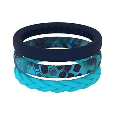 Imagem de Groove Life Kryptek Anel de silicone feminino – Anéis de casamento de borracha respirável para mulheres, cobertura vitalícia, design exclusivo, anel de ajuste confortável, 6, Silicone, Sem pedra preciosa