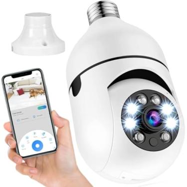 Imagem de Câmera Segurança Lâmpada Ip Wifi 360° Full HD Inteligente Prova D'água Giratória Visão Noturna Infravermelho Detecção de Movimentos 1080P HD Bivolt Premium