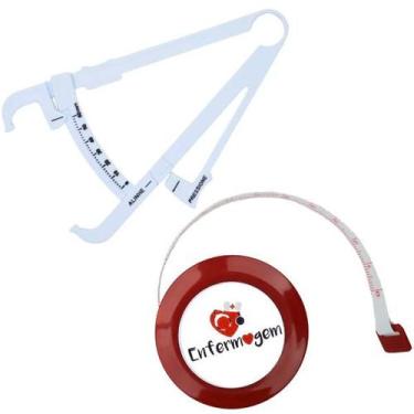 Imagem de Kit Avaliacao Fisica Medir Gordura Corporal Fita Metrica Imc Adipometr