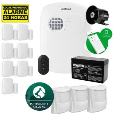 Imagem de Kit Alarme Intelbras Com 7 Sensores Magnéticos E 3 Infra Pet