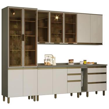 Imagem de Cozinha Completa 7 Peças Connect Duna-cristal Com Cristaleira - Móveis Henn Duna-cristal
