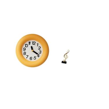 Imagem de Fenteer Relógio de Parede Silencioso E Contemporâneo com Escultura de Nota Musical, Ornamento Criativo em Resina para Mesa, Ideal para Cozinha, Sala de Jantar