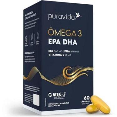 Imagem de Ômega 3 EPA 660 mg + DHA 440mg + Vit E - 60 Capsulas - Pura Vida-Unissex