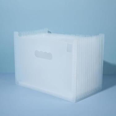 Imagem de Namzi Organizador de arquivos sanfonados, pasta de arquivo expansível com 13 bolsos, organizador de recibos de impostos mensais, porta-documentos tamanho carta A4, transparente