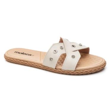 Imagem de Rasteirinha Feminina Moleca Slide com Strass 5452.256 (Branco, BR, Adulto, Numérico, 38)