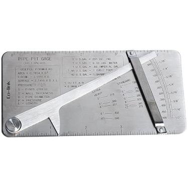 Imagem de Co-link Calibre de solda de tubo de aço inoxidável 0 a 1/2 polegada em 0,02 cm e incrementos de 0,020 para medir a espessura da parede de tubo ou placa