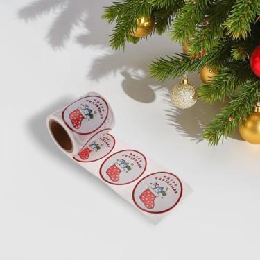 Imagem de Generic 1Pcs Christmas Stickers for Ceramic Glass Metal Paper Plastic Peel and Stick Stocking Bears 120 Stickers Coated Paper Red White Blue