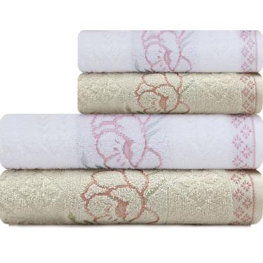 Imagem de Jogo De Toalhas 4 Peças Banho Rosto Algodão Yuna Karsten