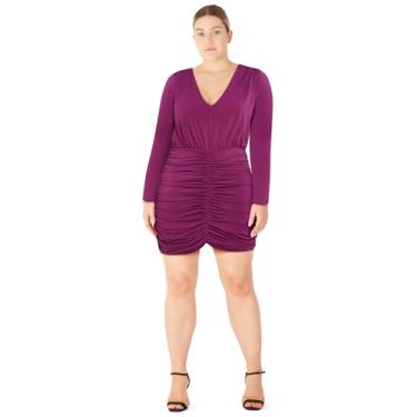 Imagem de City Chic Vestido feminino plus size - Jolene, Roxa, 54