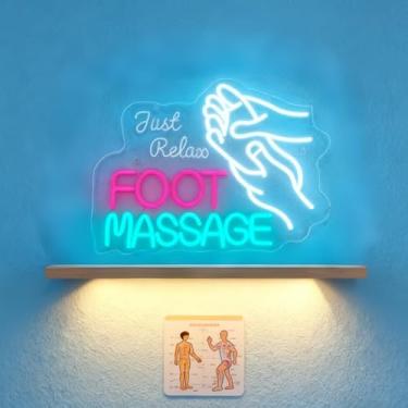 Imagem de Neonawall Foot Massage Neon Sign for Wall Decor Light Up Letters Business Led Sign Opening Gifts Led Decorative Night Signs Room Decorations Party Signs for Foot Massage Grand Opening Advertising