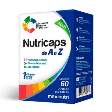 Imagem de Nutricaps A A Z Vitaminas 100% Idr Maxinutri 60 Capsulas