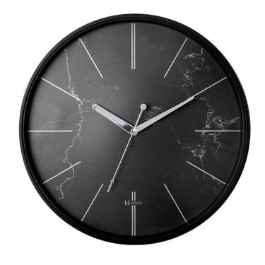 Imagem de Relógio Parede Herweg Vidro 34,6 Cm Preto Fosco 6869 Preto - Preto