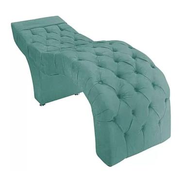 Imagem de Maca Estofada Estética Cílios Salão Spa Suede Adriana Azul Tiffany