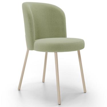 Imagem de Cadeira Para Sala de Jantar Cozinha Estofada Gavi Arena L02 Bouclê Oliva - Lyam Decor