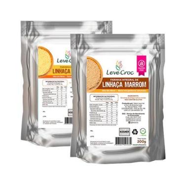 Imagem de Kit 2 Farinhas Linhaça Sem Glúten Leve Croc: Dourada, Marrom