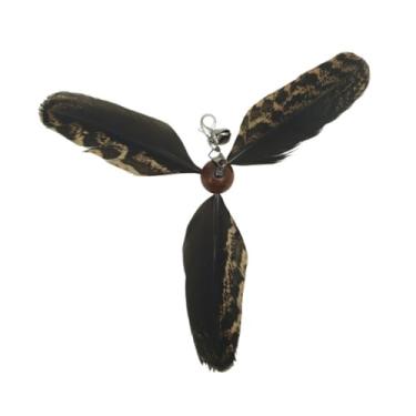 Imagem de Luzhengyang Recargas de varinha Feather Cat Teaser – Cabeças inspiradas em pássaros naturais, acessórios de brinquedo de gato para brincadeiras interativas (pacote com 5) (Tianshan Linen Windmill R)