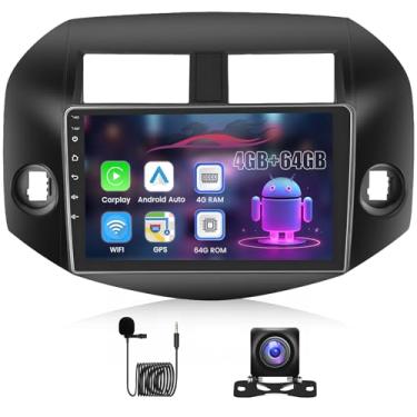 Imagem de Upriding 【8 núcleos 4 + 64 G】 Rádio automotivo Android para Toyota RAV4 2007-2012 tela sensível ao toque de 25 cm, estéreo veicular com carplay sem fio, Android Auto, GPS/5G WiFi/DSP/Bluetooth/SWC